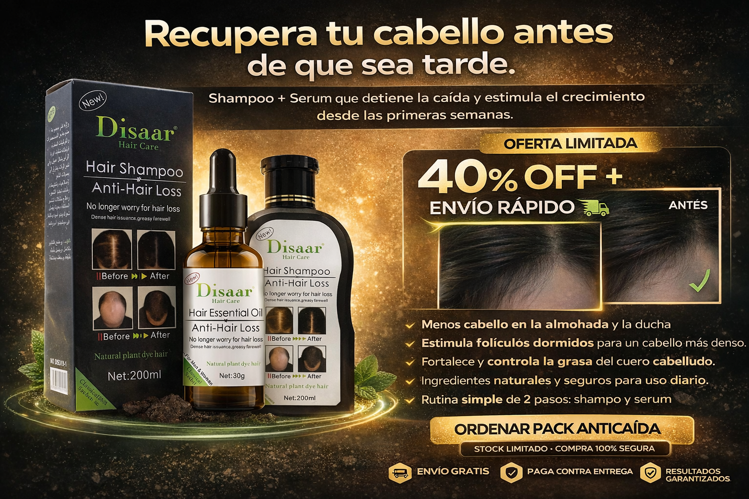 Pack Anticaida Shampoo Y Serum Disaar (2x1) 🎁